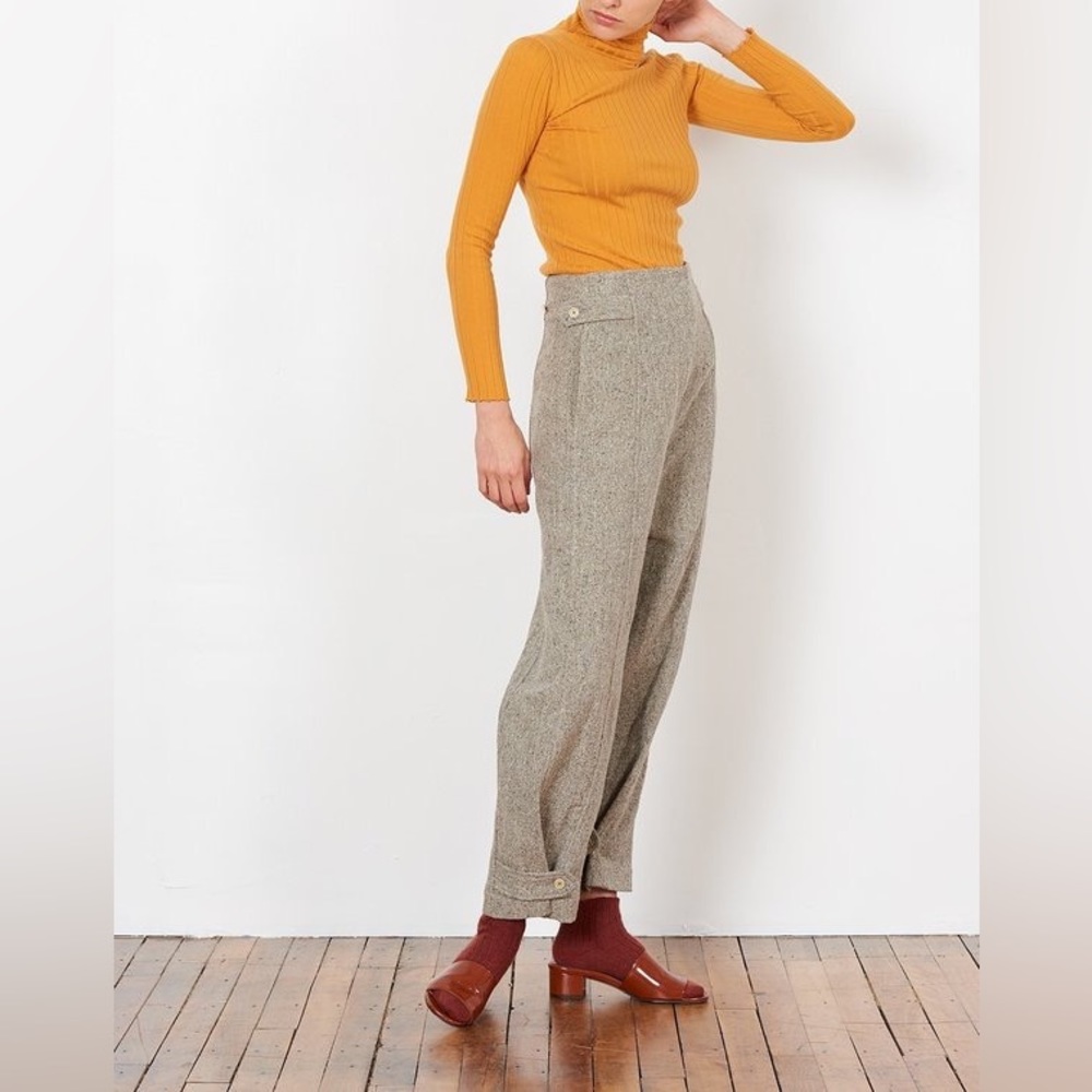 NWT Caron Callahan High Rise Moses Pant in Donegal Tweed